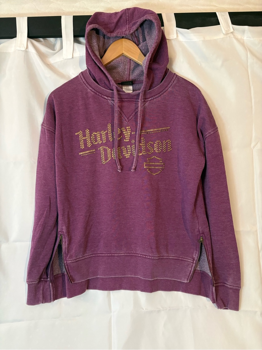 Harley-Davidson Womens Small Hartford CT Bling Purple Hoodie 2020 Side Zippers